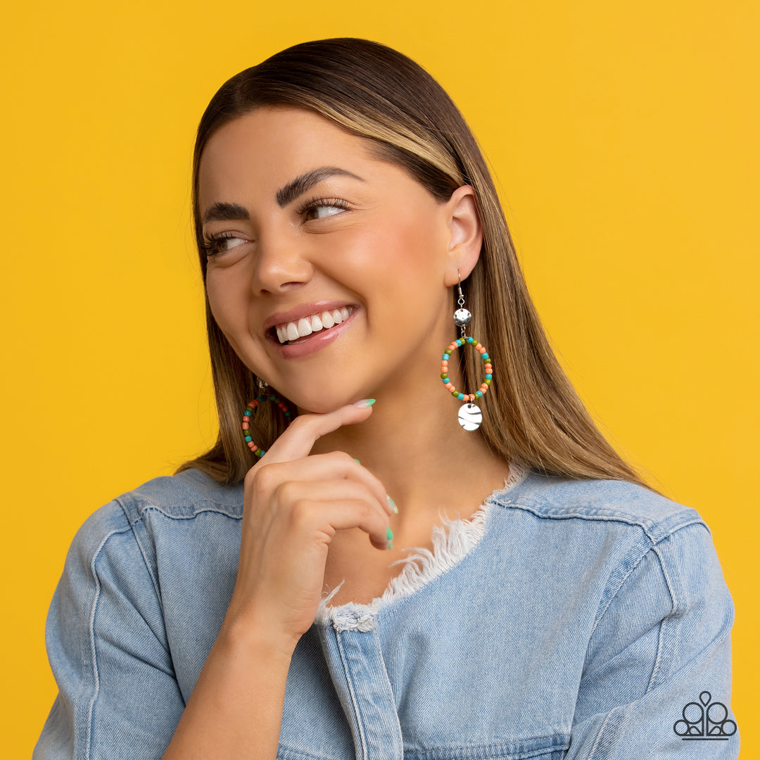 Paparazzi Earrings - Cayman Catch - Orange