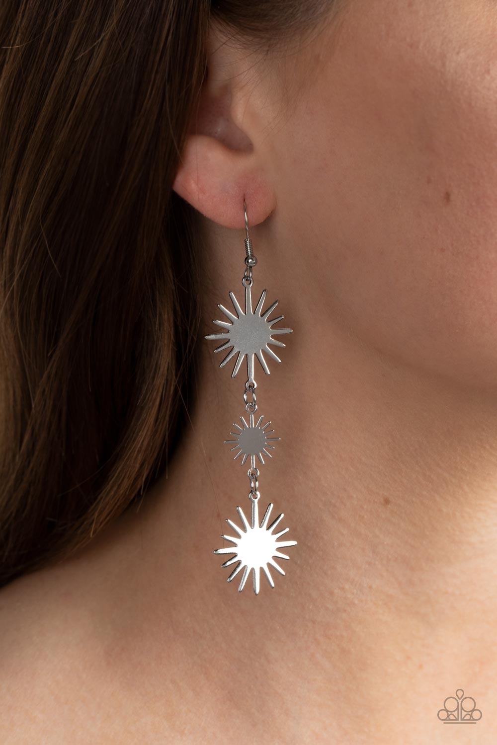 Paparazzi Earrings - Solar Soul - Silver