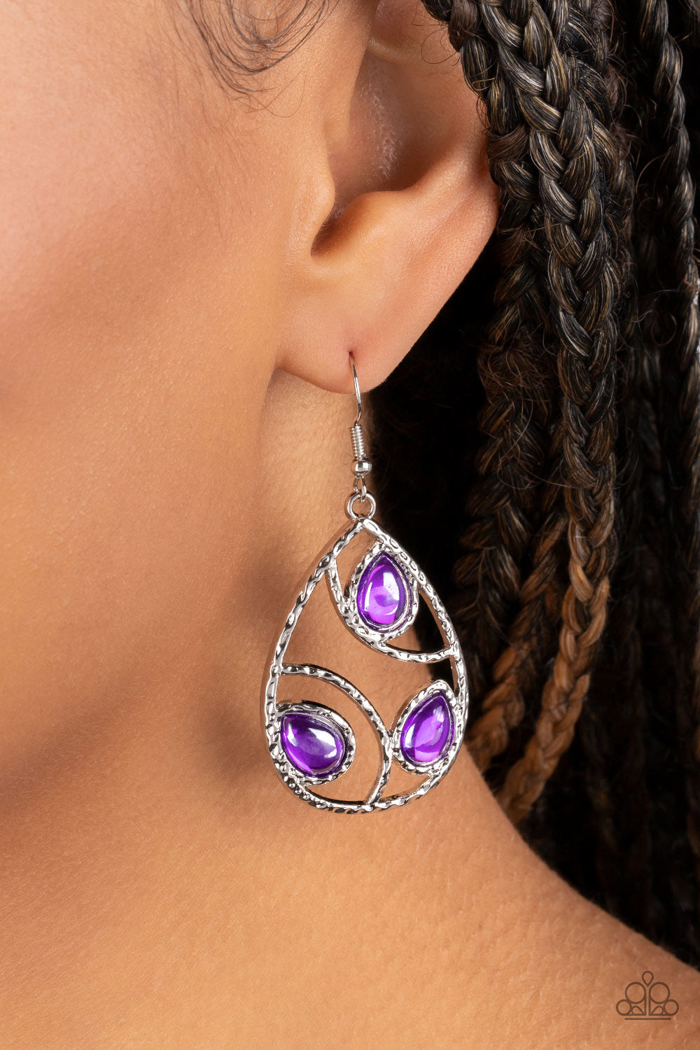 Paparazzi Earrings - Send the BRIGHT Message - Purple