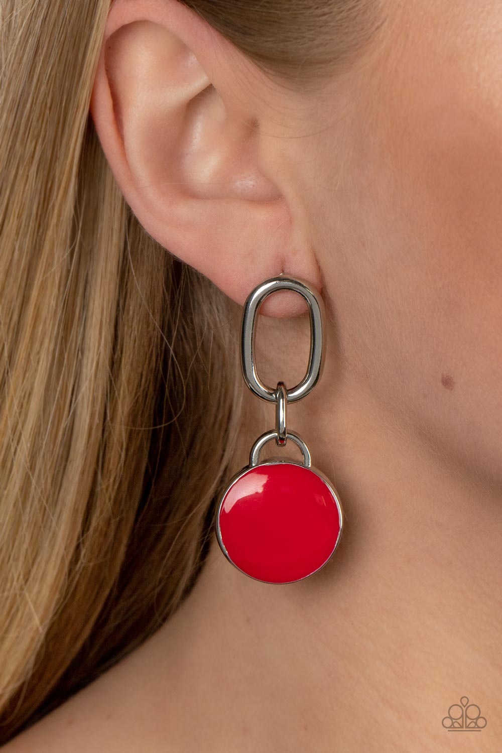 Paparazzi Earrings - Drop a Tint - Red