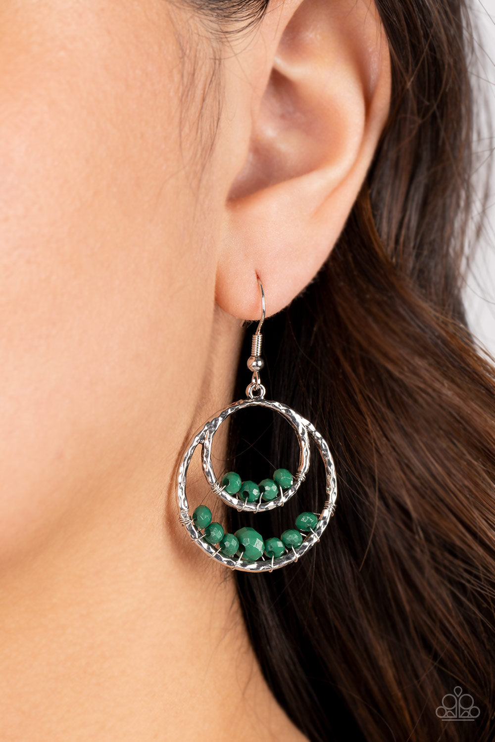 Paparazzi Earrings - Bustling Beads - Green
