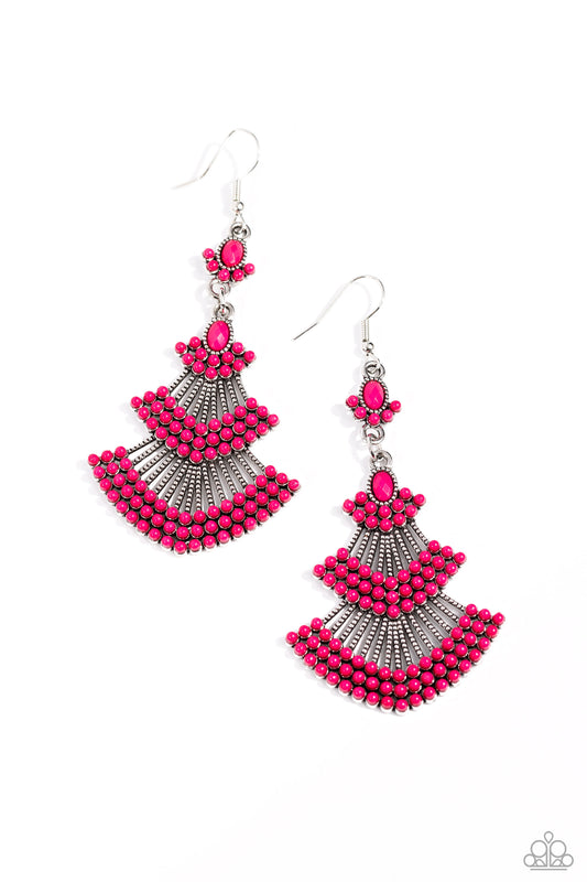 Paparazzi Earrings - Eastern Expression - Pink