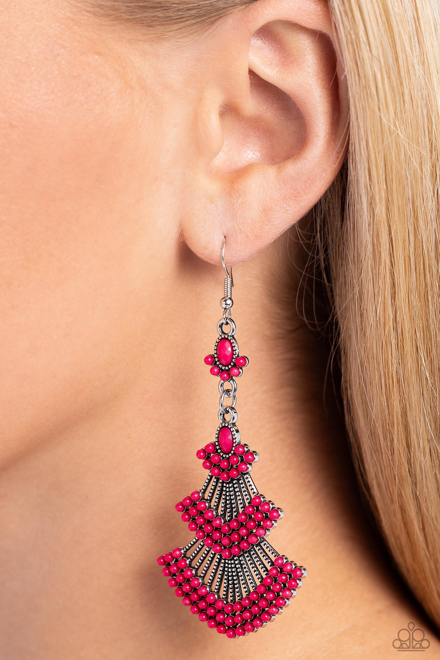 Paparazzi Earrings - Eastern Expression - Pink