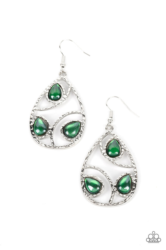 Paparazzi Earrings - Send the BRIGHT Message - Green