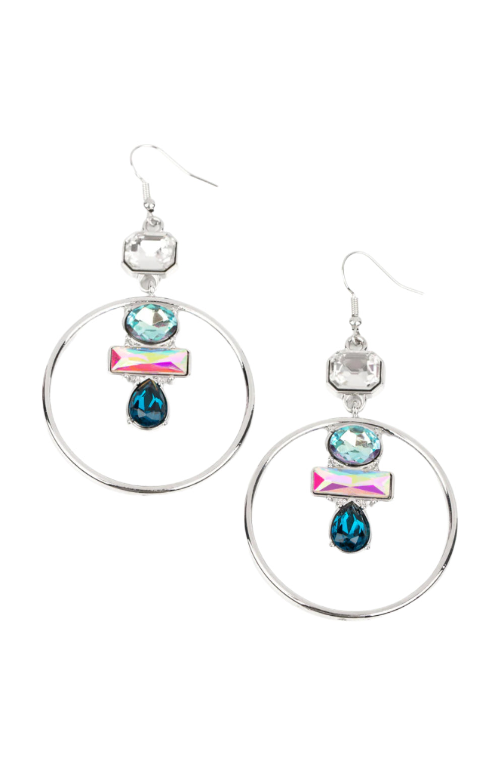 Paparazzi Earrings - Geometric Glam - Blue - LOP 01/23