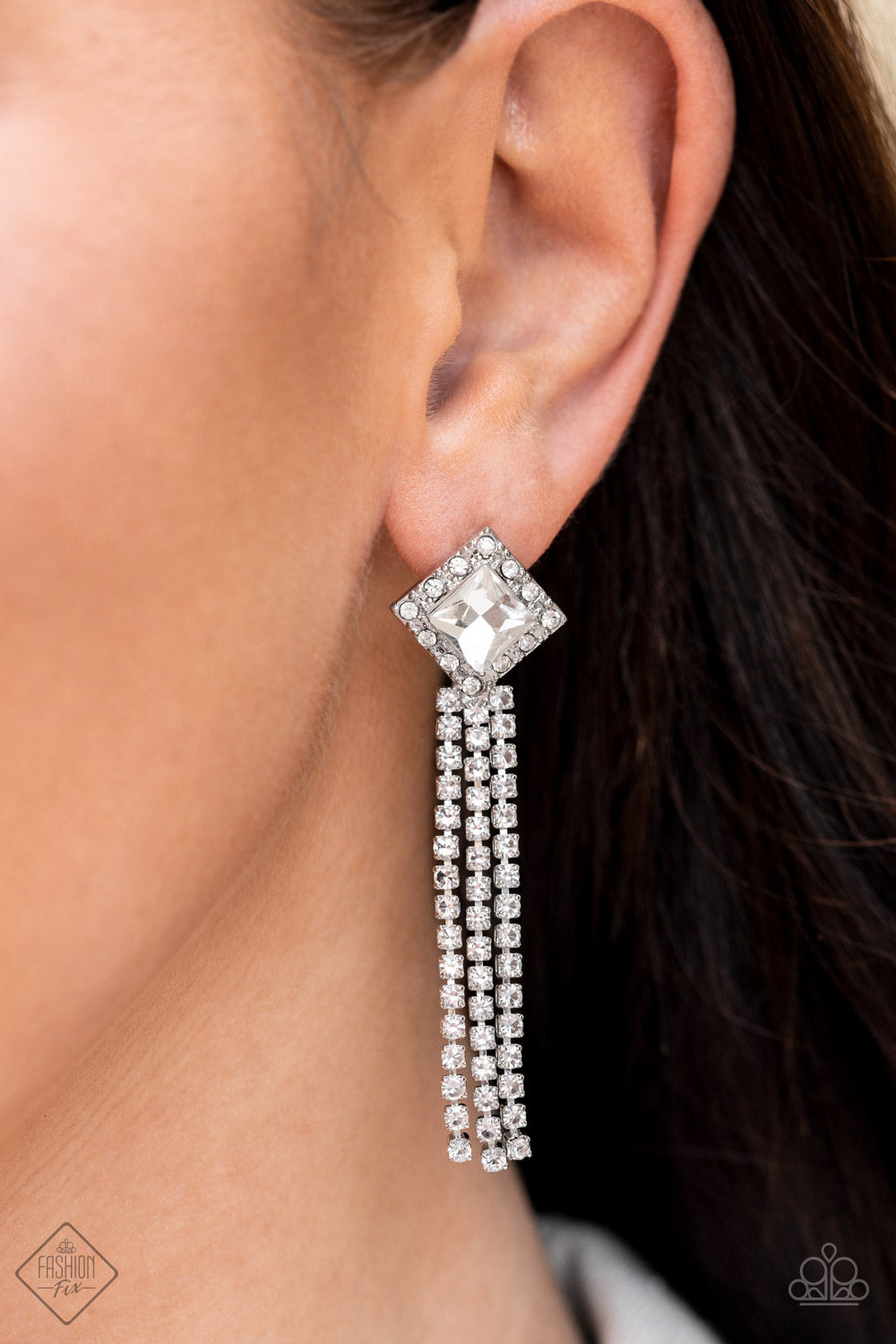 Paparazzi Earrings - Seasonal Sparkle - White - Fashion Fix