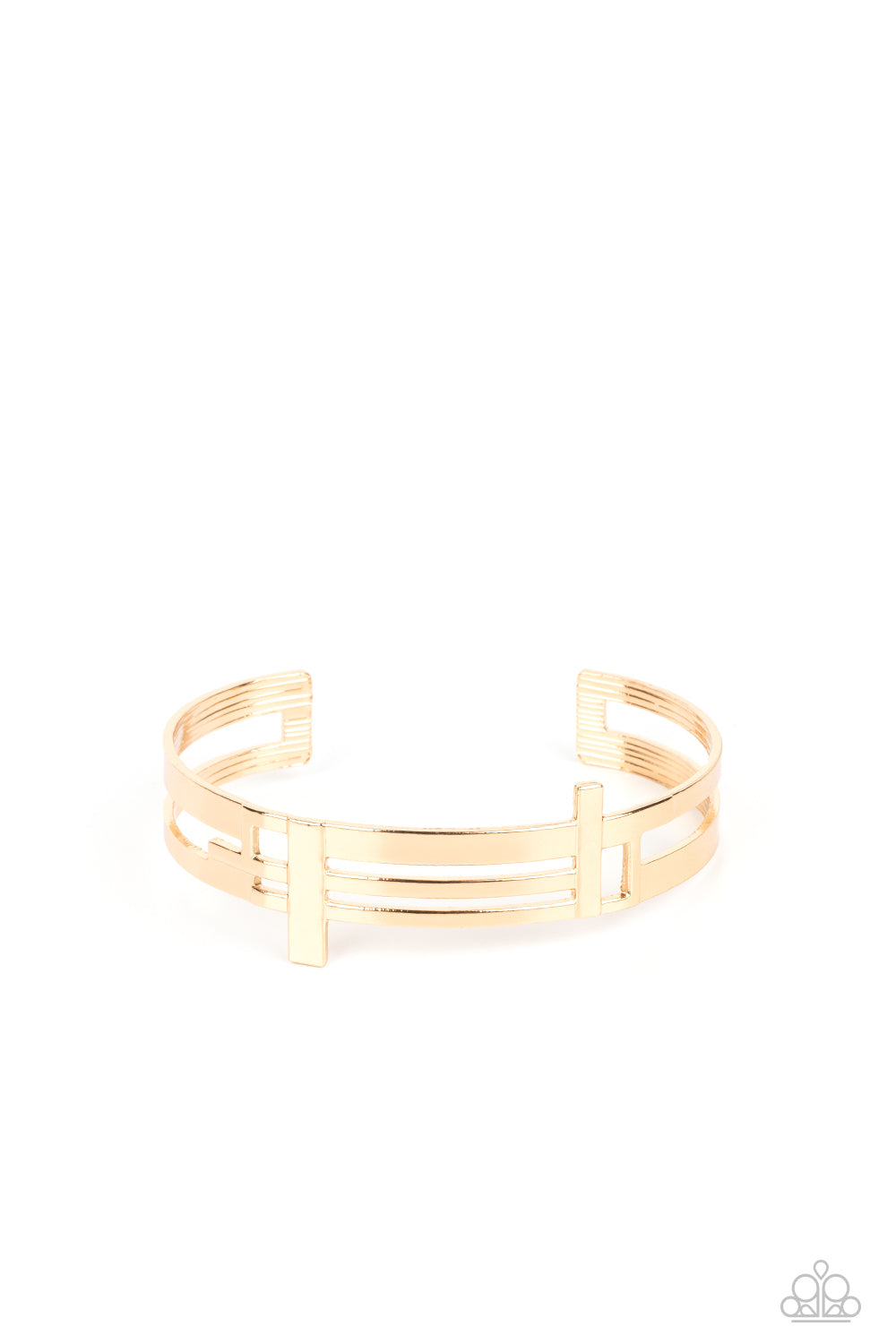 Paparazzi Men's Collection - Barred Lines - Gold