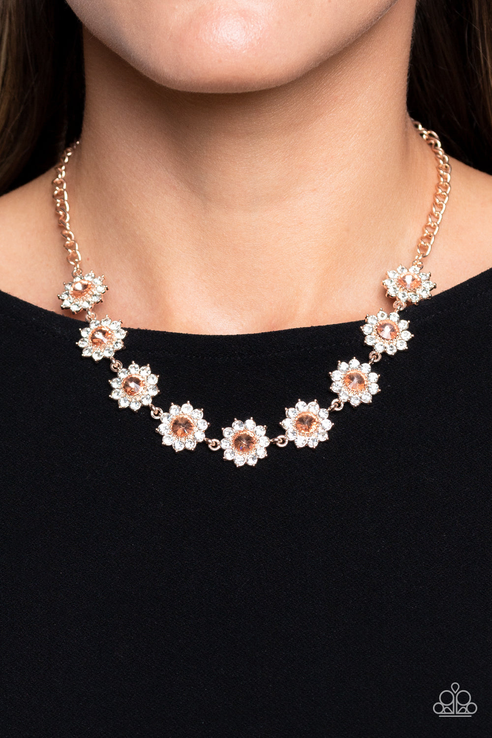 Paparazzi Necklaces - Blooming Brilliance - Rose Gold