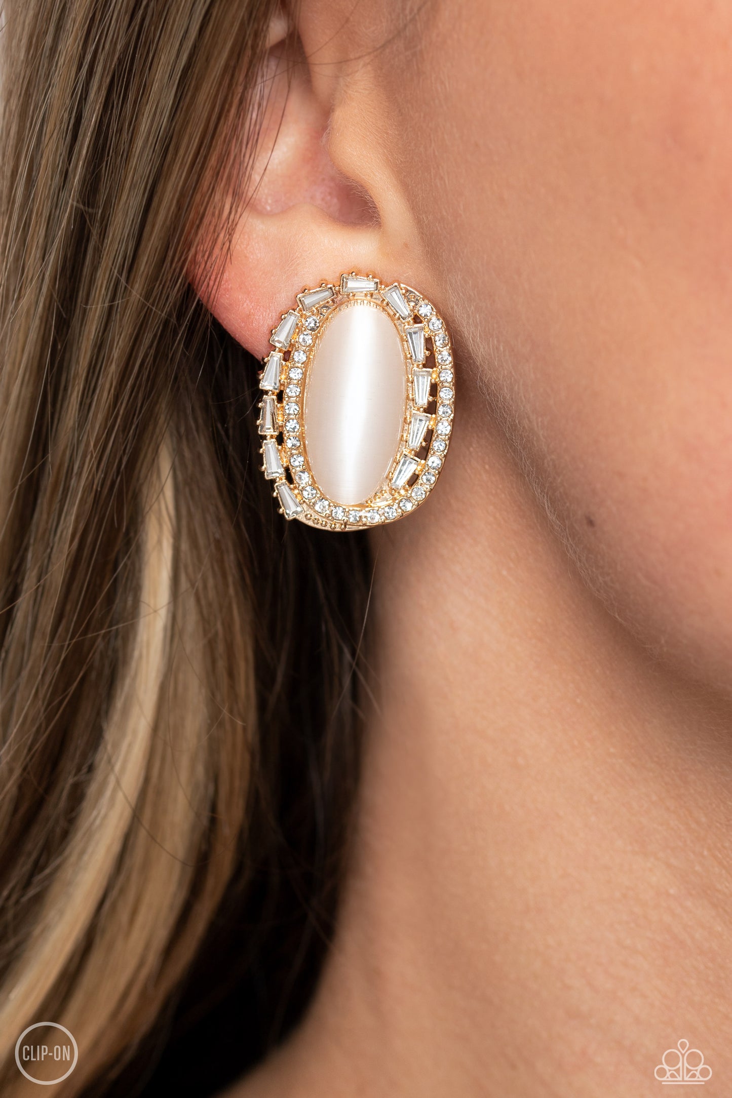 Paparazzi Earrings - Shimmery Statement - Gold