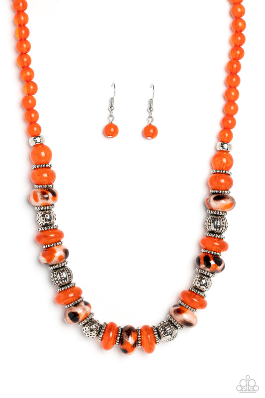 Paparazzi Necklaces - Warped Whimsicality - Orange