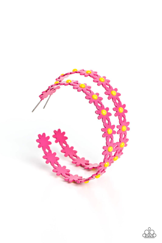 Paparazzi Earrings - Daisy Disposition - Pink