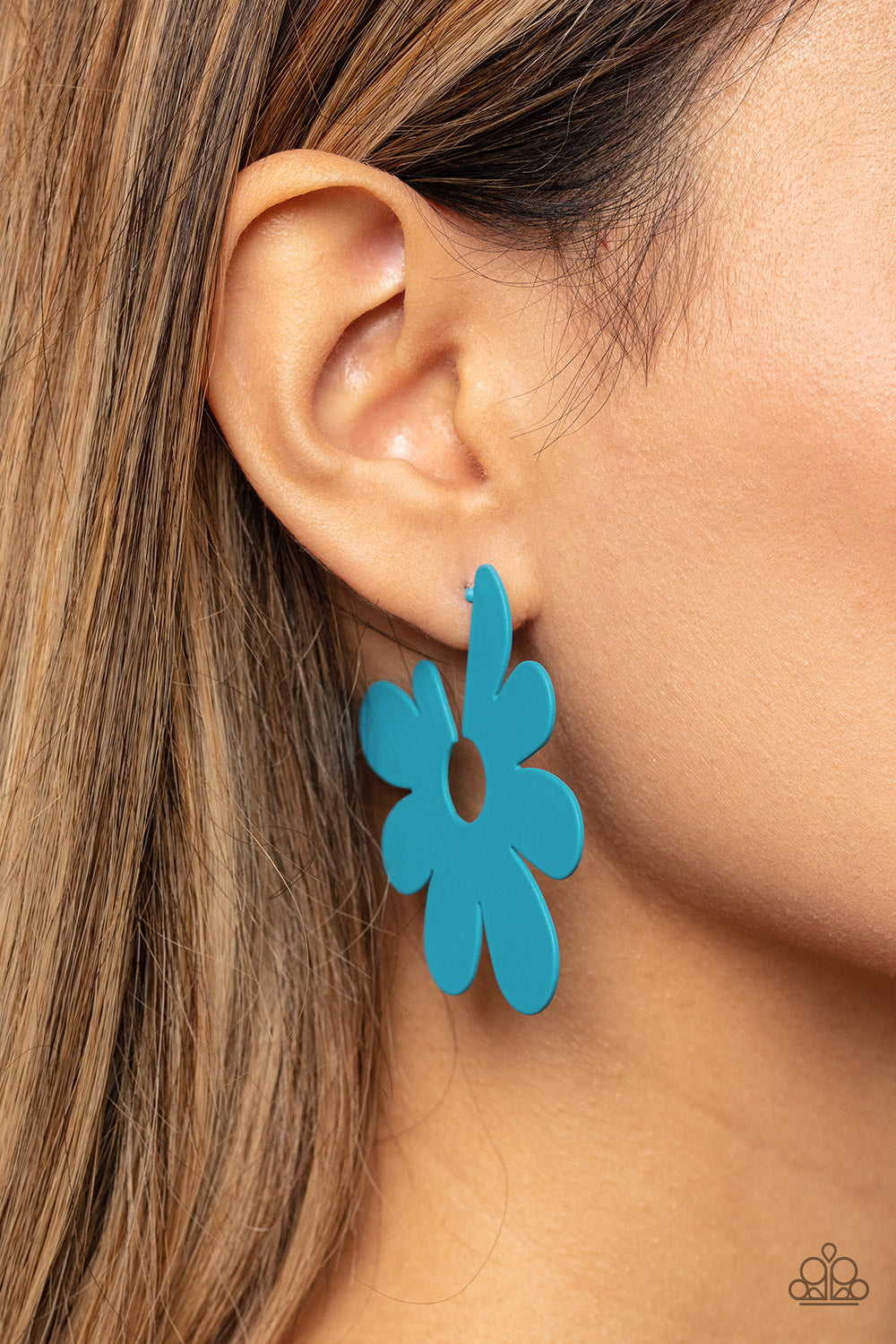 Paparazzi Earrings - Flower Power Fantasy - Blue