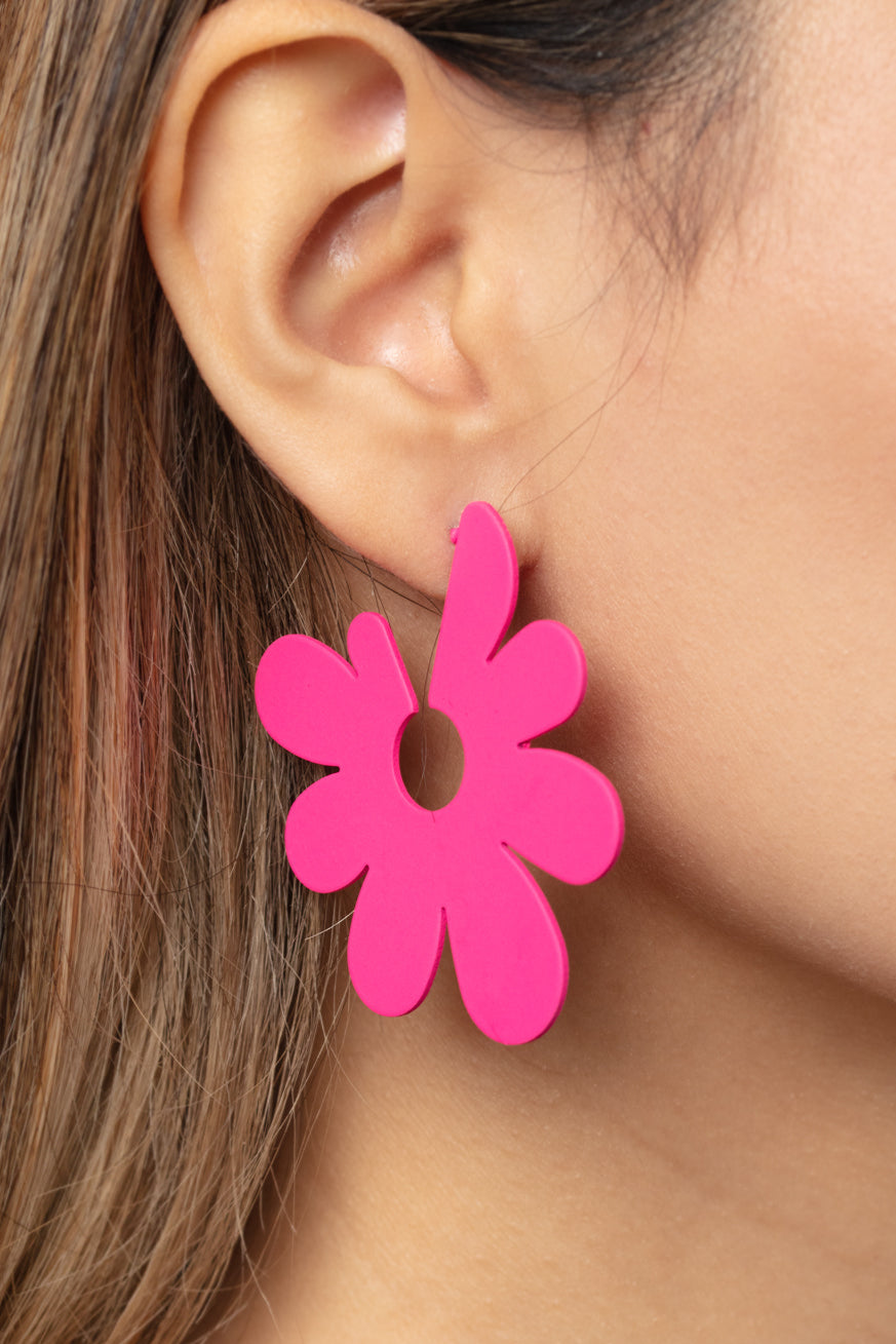 Paparazzi Earrings - Flower Power Fantasy - Pink
