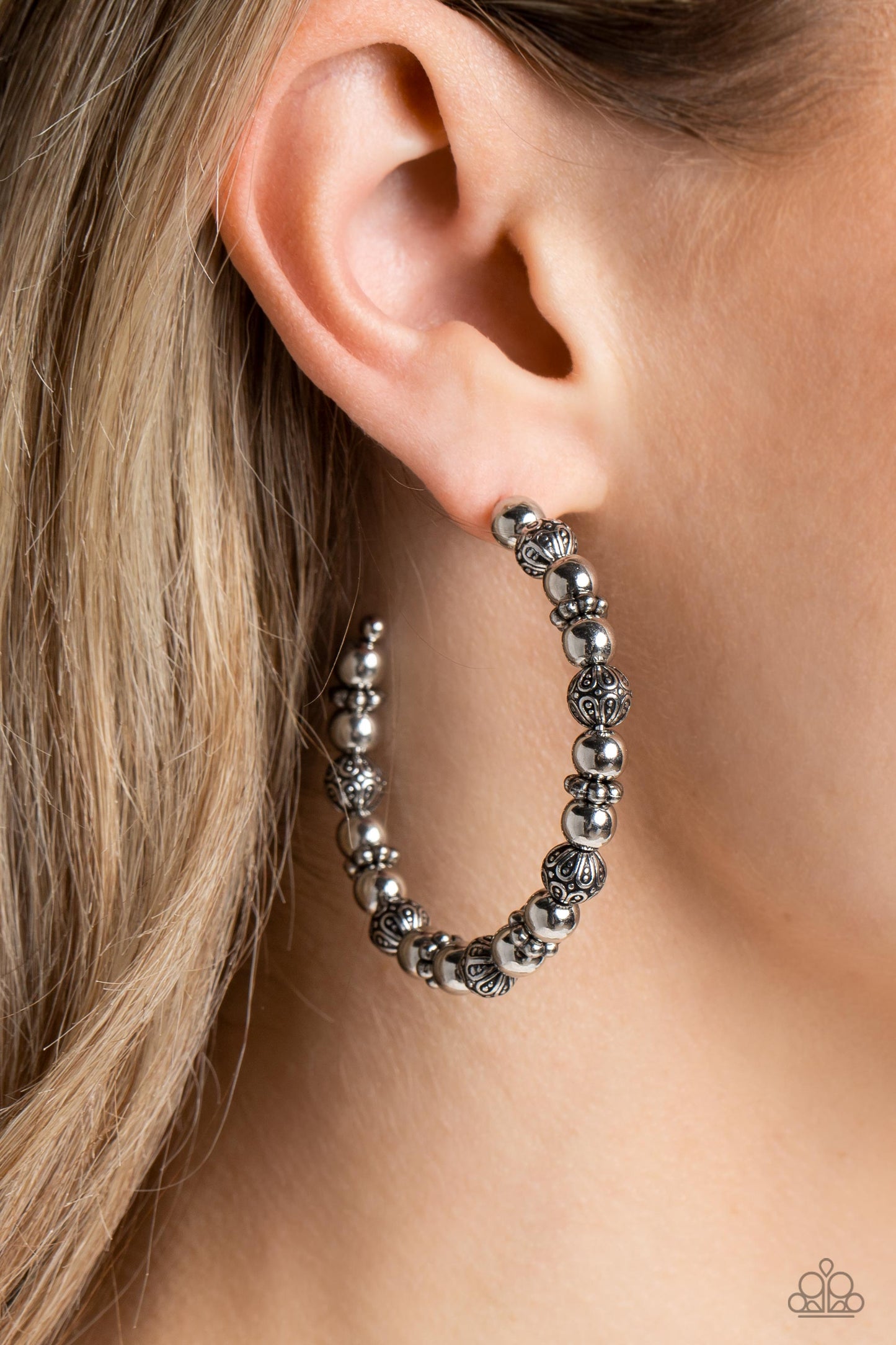 Paparazzi Earrings - Rebuilt Ruins - Silver - Hoops