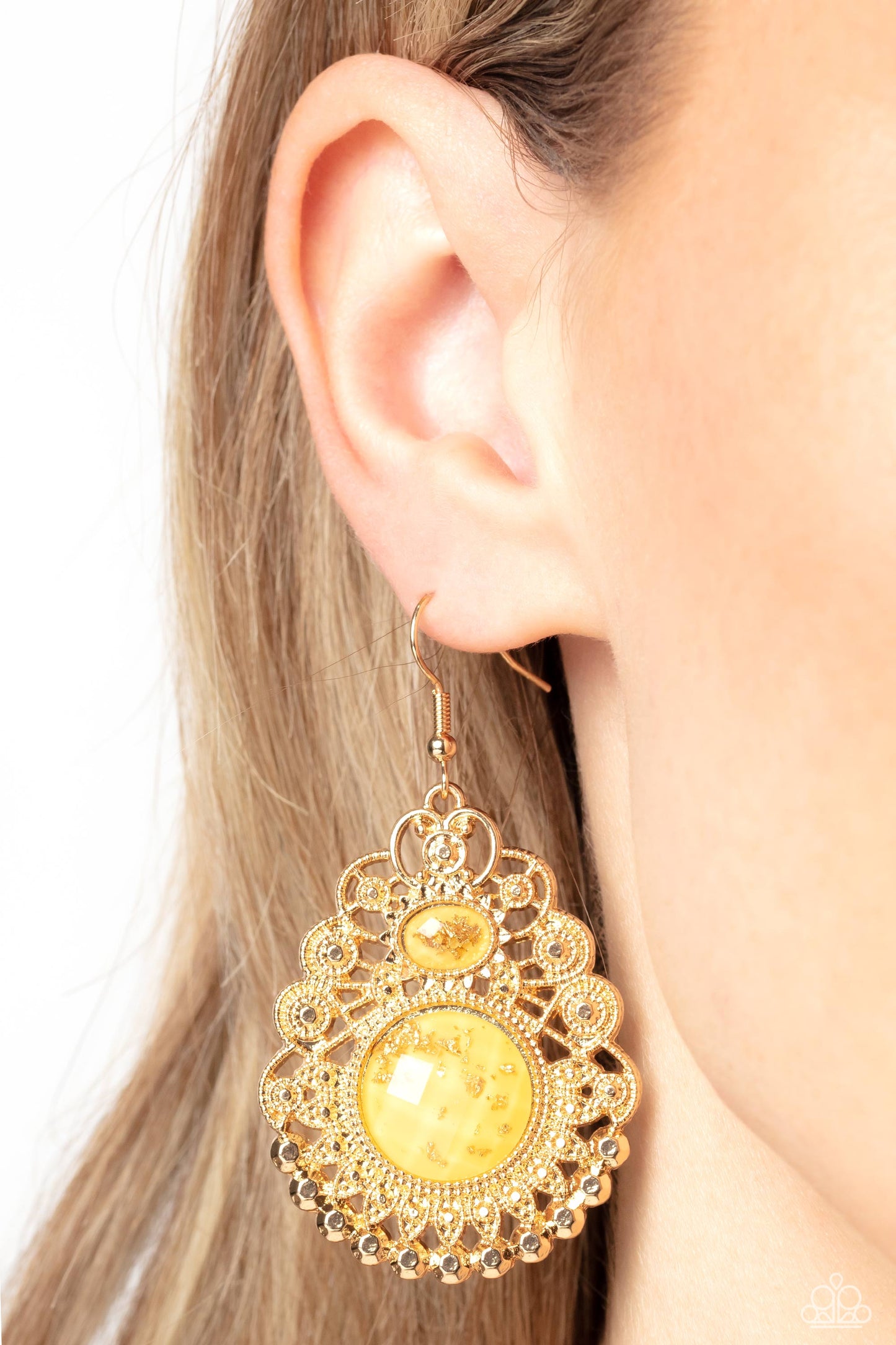 Paparazzi Earrings - Welcoming Whimsy - Yellow