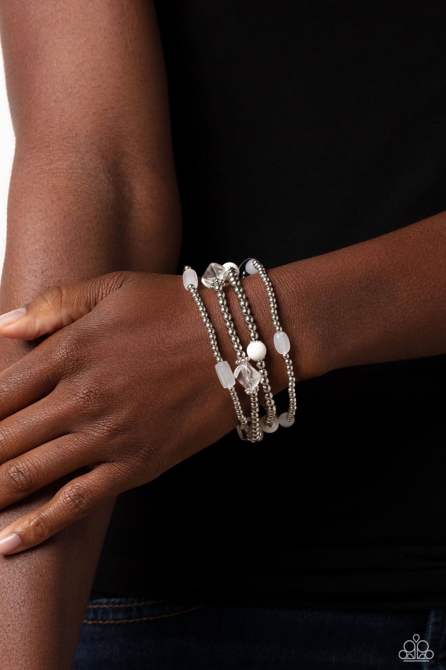 Paparazzi Bracelets - Geometric Guru - White