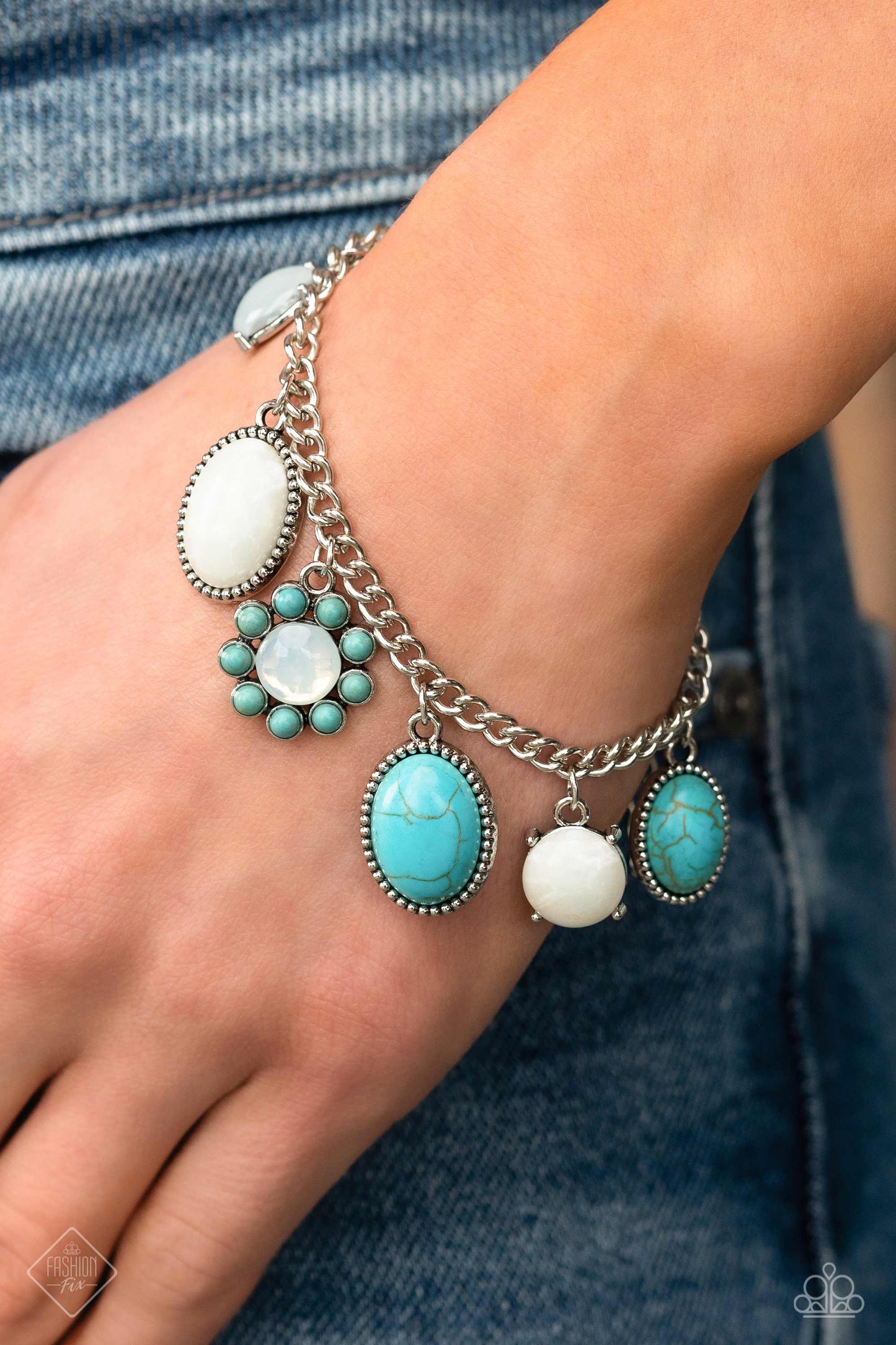 Paparazzi Bracelets - Cowboy Charm - Blue - Fashion Fix - Simply Santa Fe