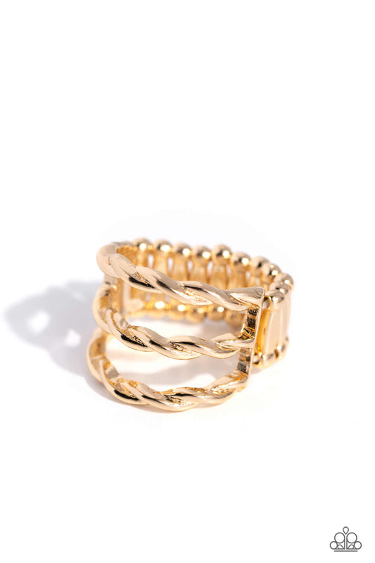Paparazzi Rings - Corded Command - Gold
