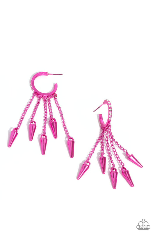 Paparazzi Earrings - Piquant Punk - Pink