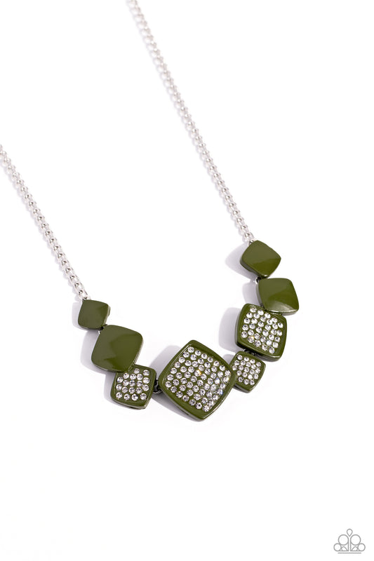 Paparazzi Necklaces - Twinkling Tables - Green