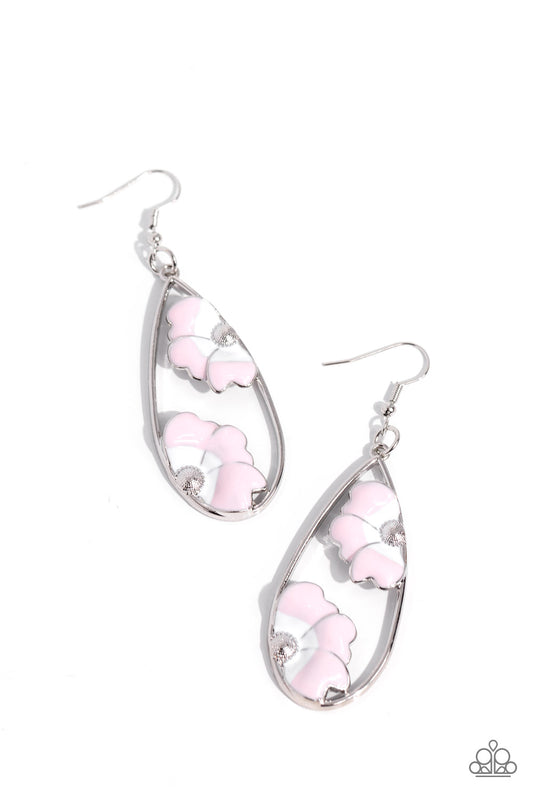 Paparazzi Earrings - Airily Abloom - Pink