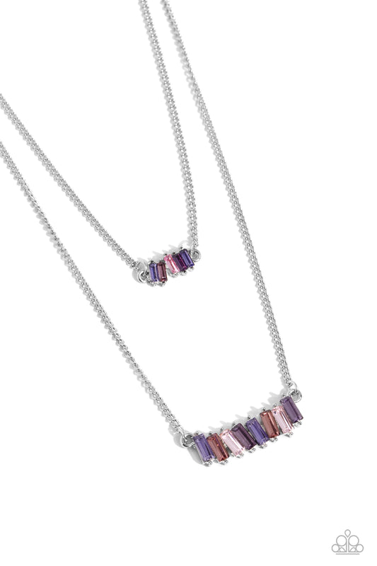 Paparazzi Necklaces - Easygoing Emeralds - Purple