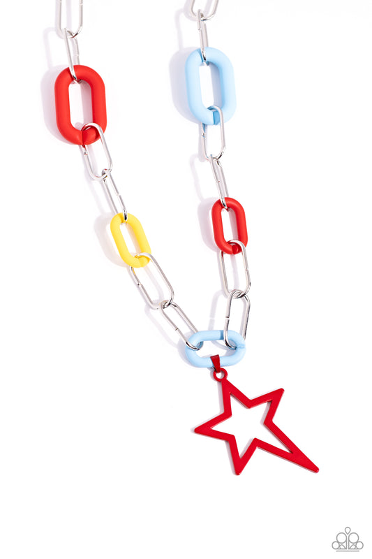 Paparazzi Necklaces - Stargazing Show - Red