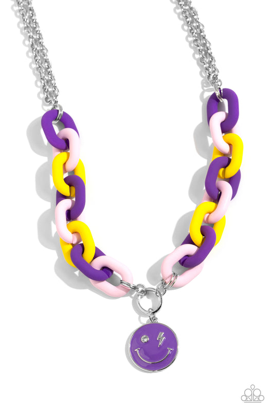 Paparazzi Necklaces - Speed SMILE - Purple