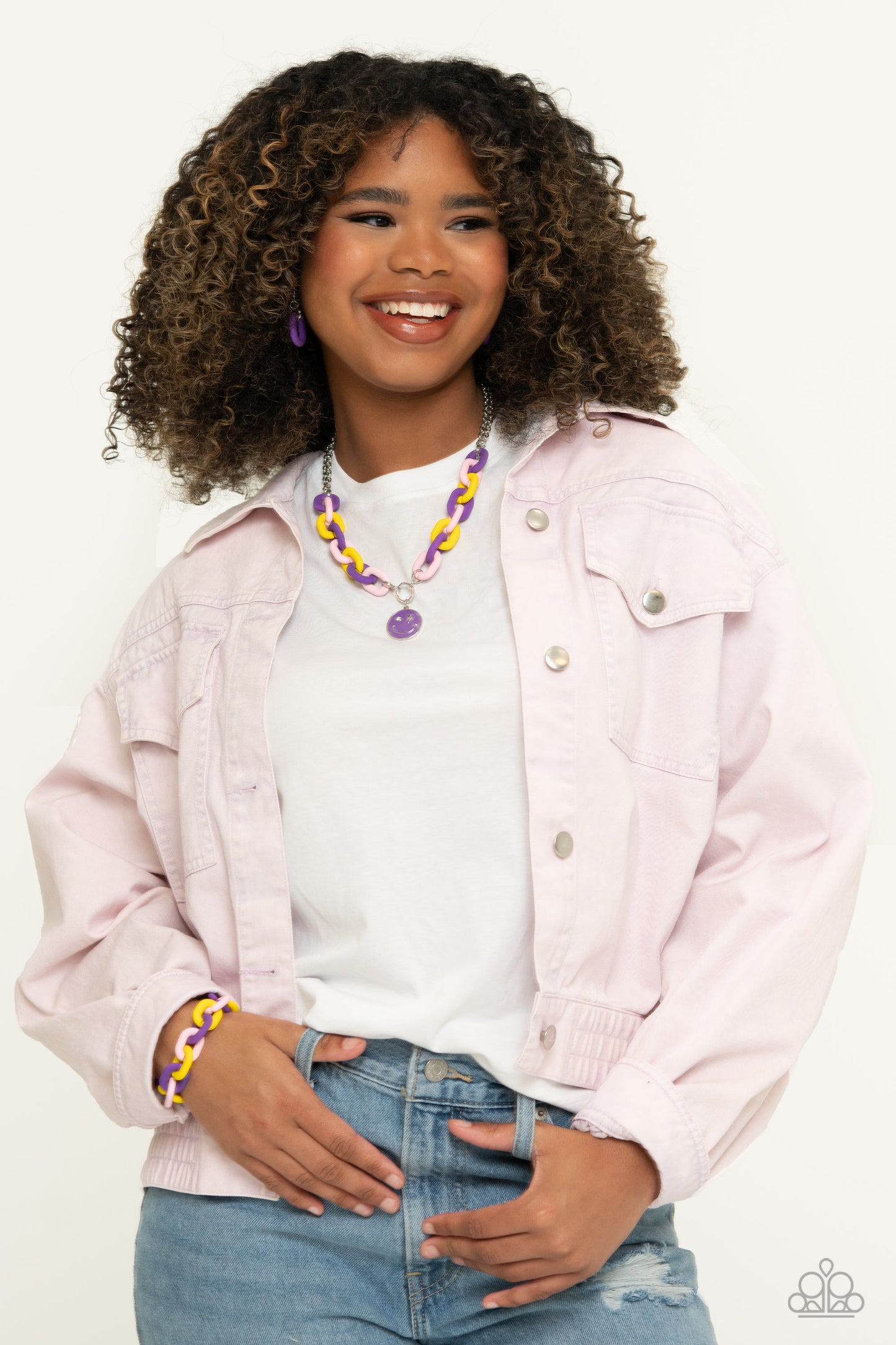 Paparazzi Necklaces - Speed SMILE - Purple