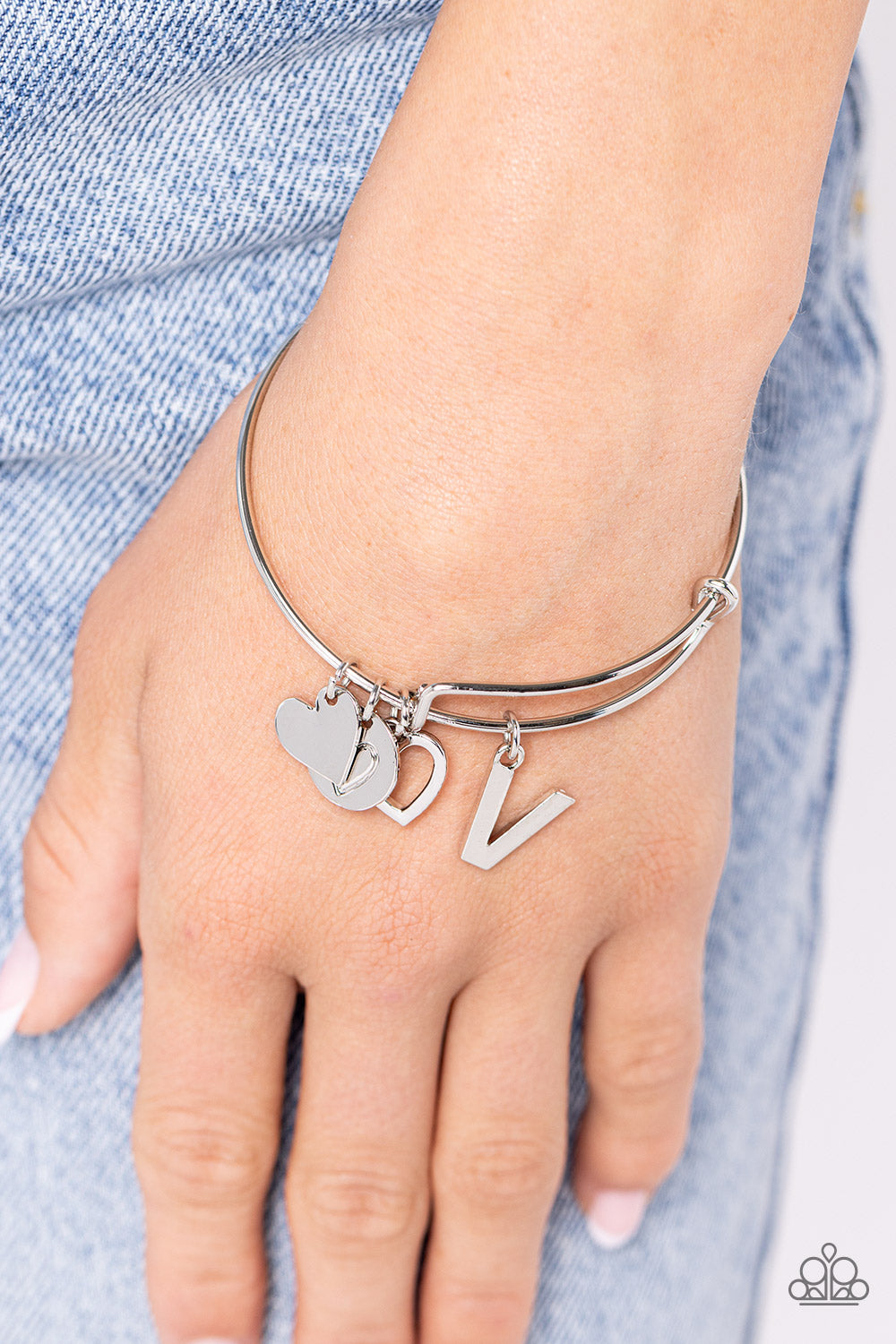 Paparazzi Bracelets - Making It INITIAL - Silver - V