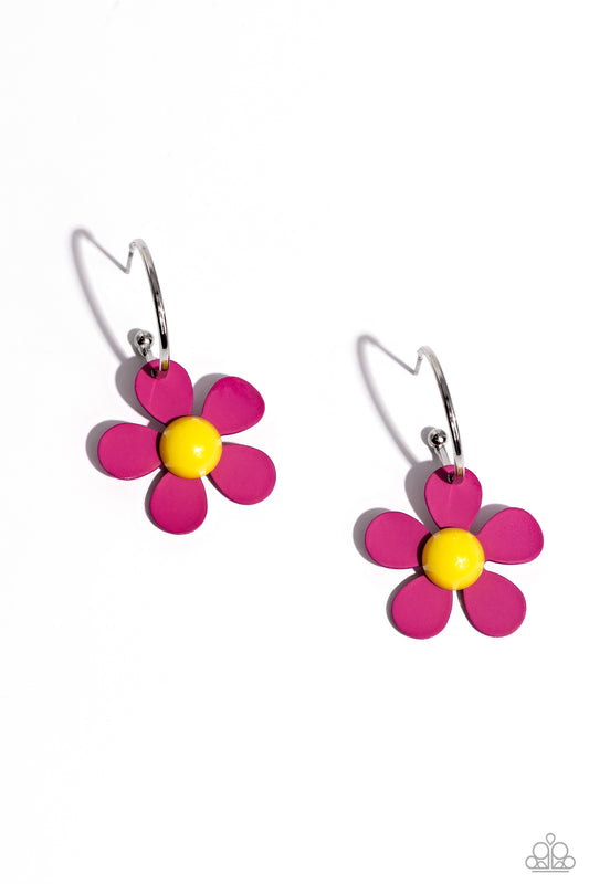 Paparazzi Earrings - More FLOWER To You! - Pink