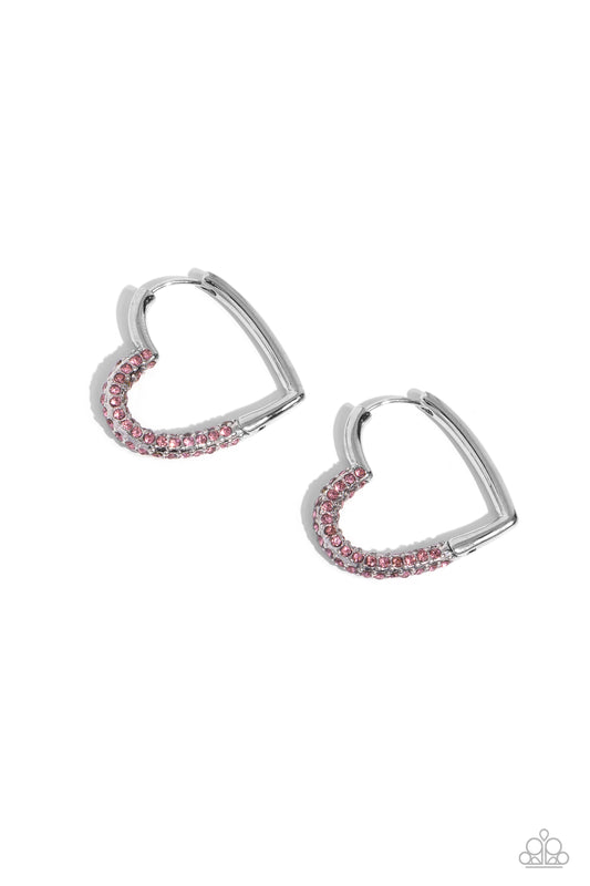 Paparazzi Earrings - Be Mine, Valentine? - Pink