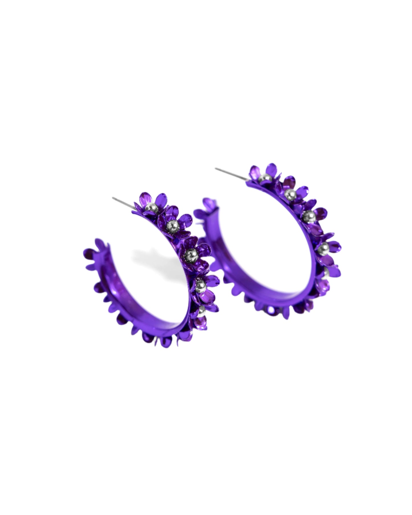 Paparazzi Earrings - Fashionable Flower Crown - Purple