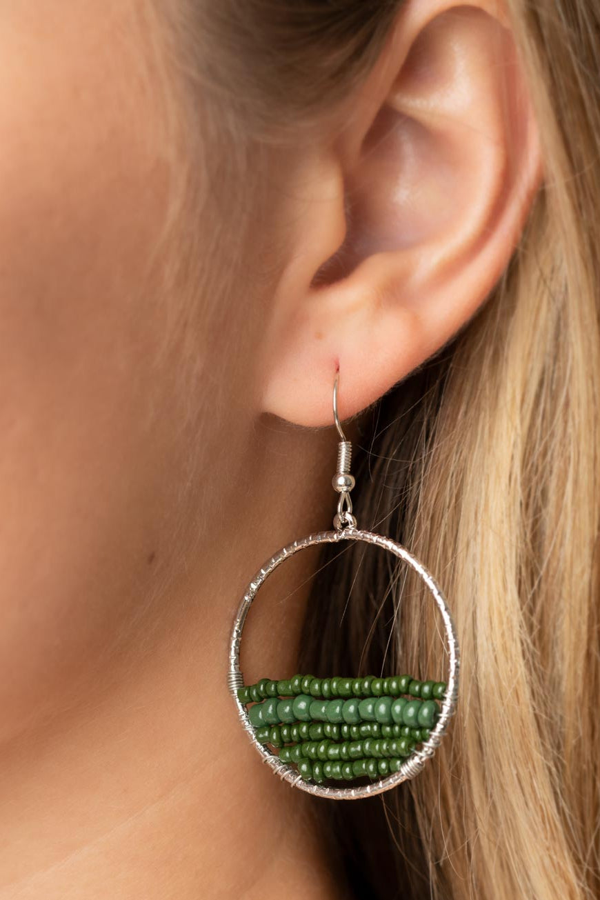 Paparazzi Earrings - Head-Over-Horizons - Green