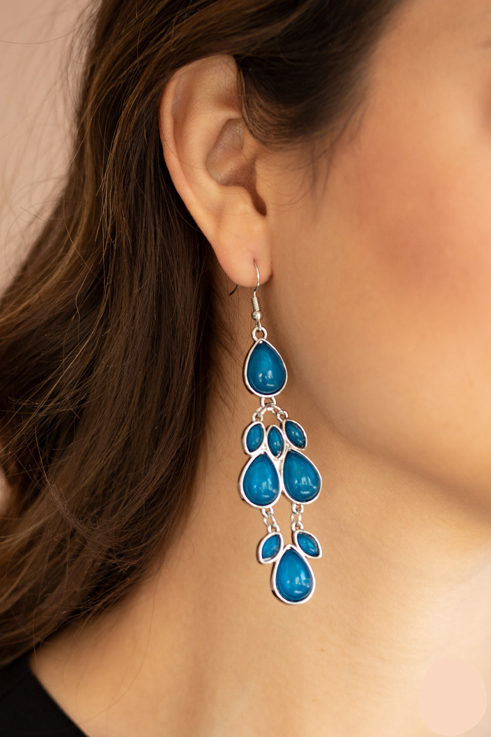 Paparazzi Earrings - Superstar Social - Blue - E1046