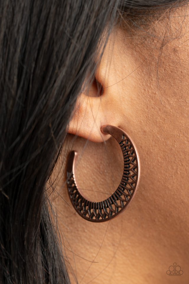 Paparazzi Earrings - Bada Bloom! - Copper