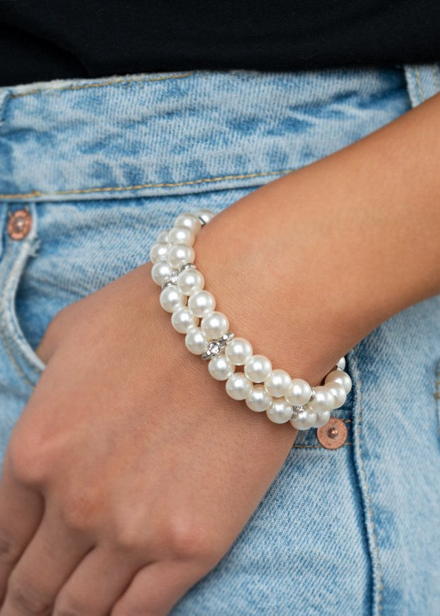 Paparazzi Bracelets - Downtown Debut - White