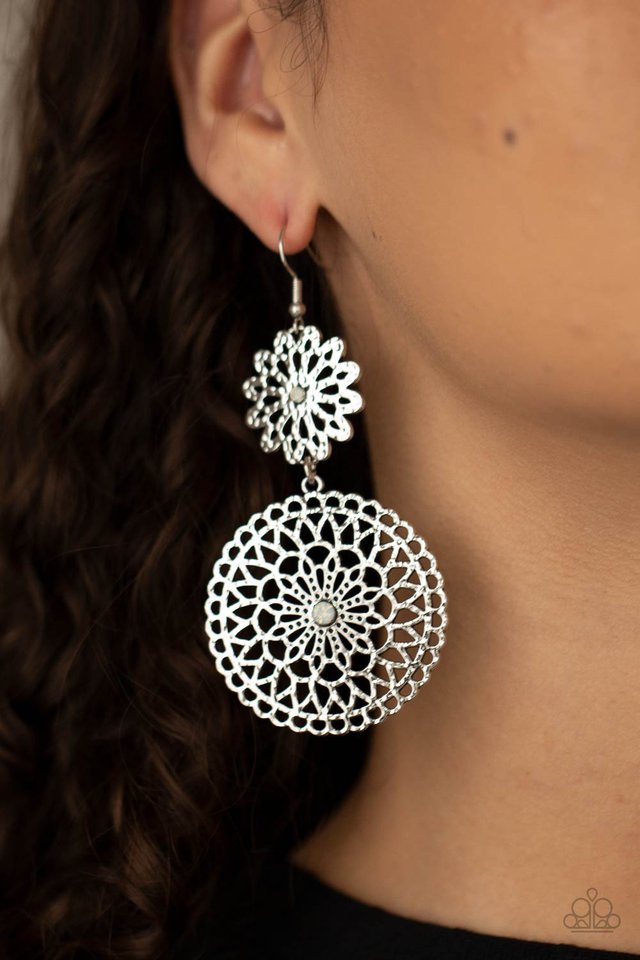 Paparazzi Earrings - Garden Mantra - White