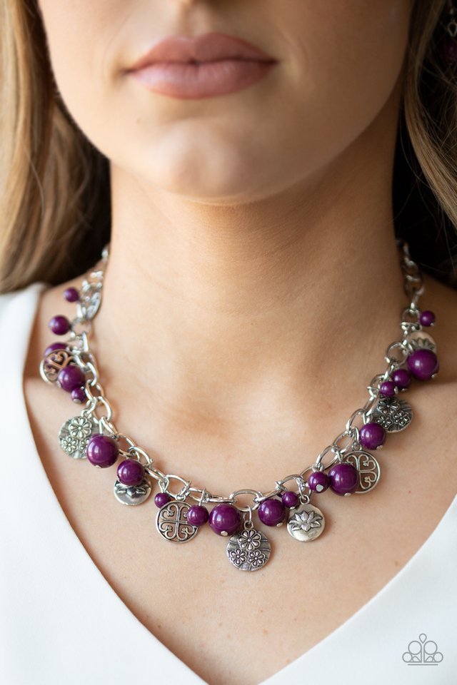Paparazzi Necklaces - Guru Garden - Purple