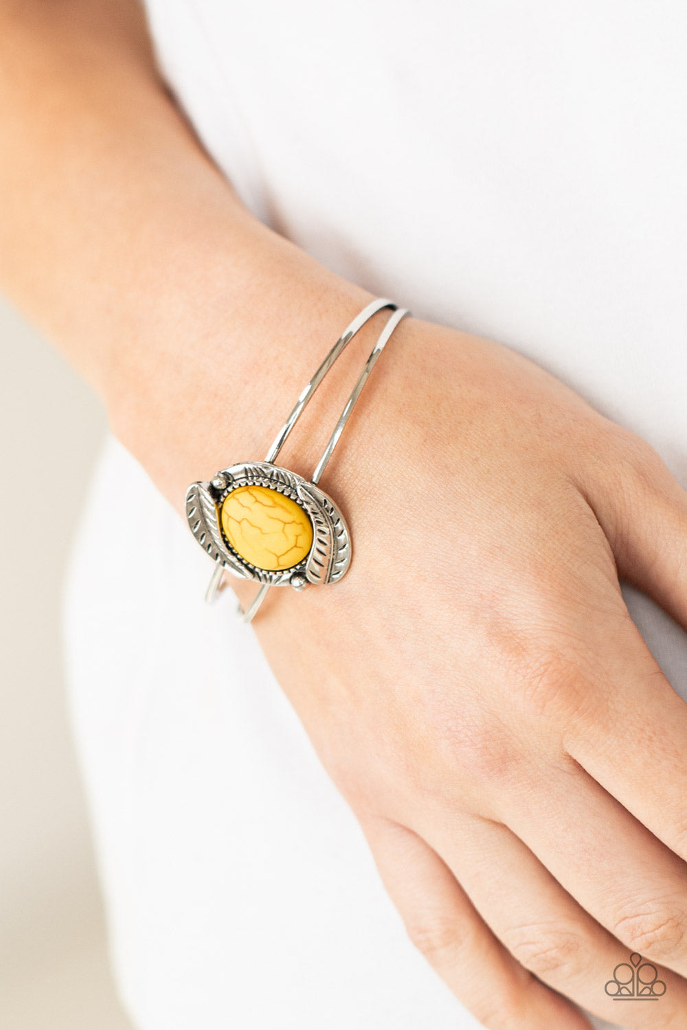 Paparazzi Bracelets - Living off the Bandlands - Yellow