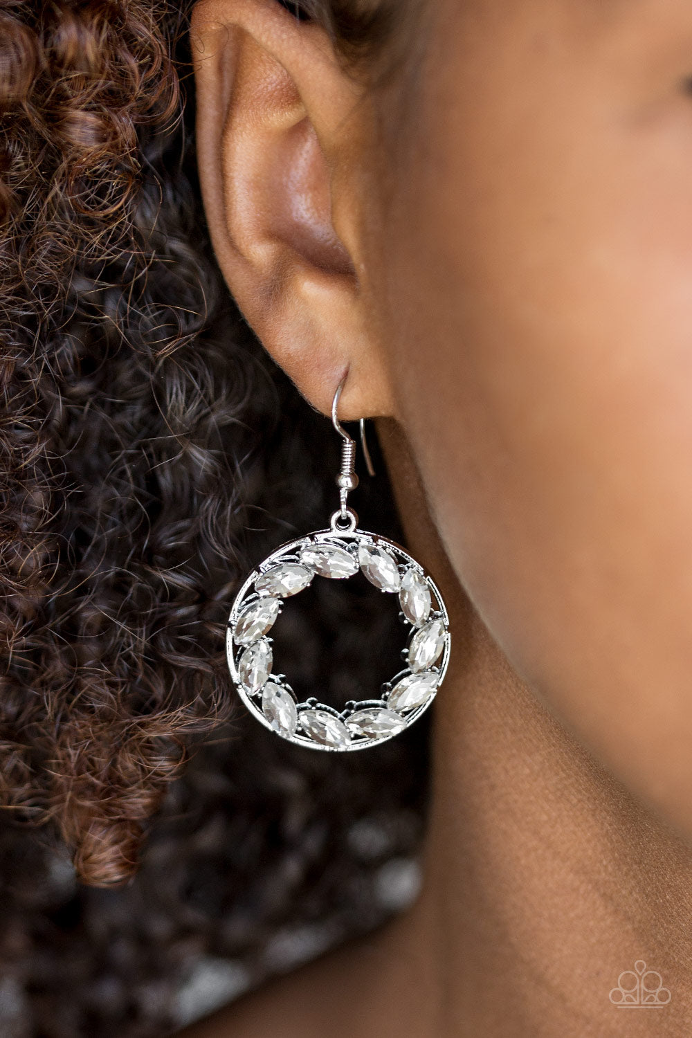 Paparazzi Earrings - Global Glow - White