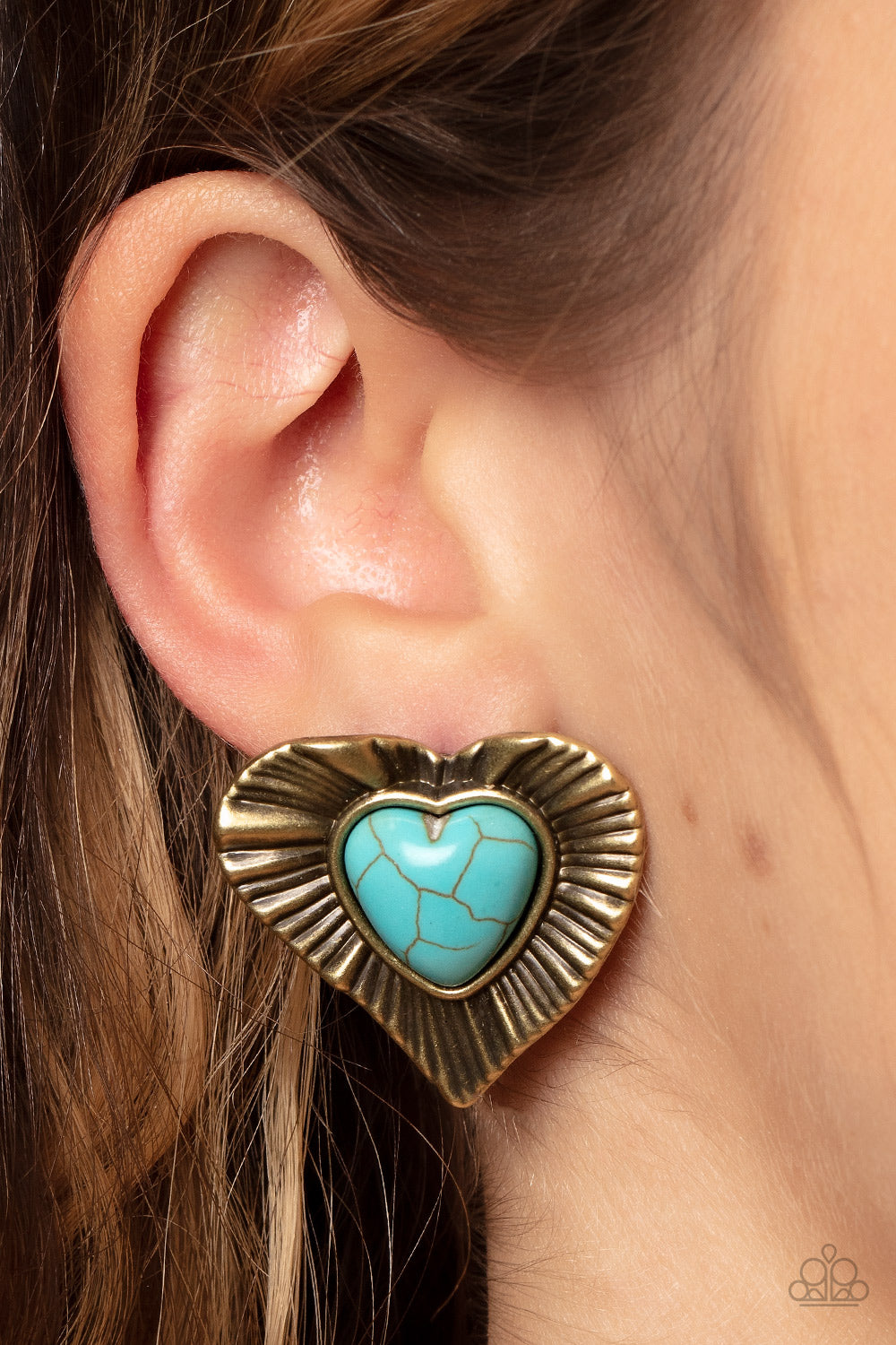 Paparazzi Earrings - Rustic Romance - Brass