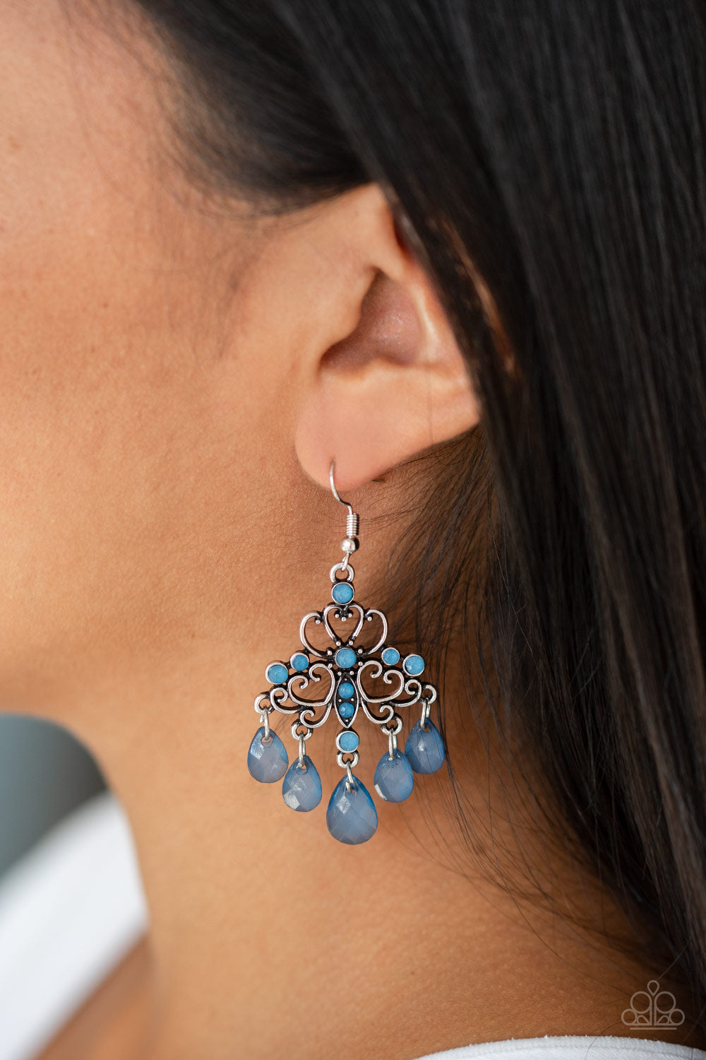 Paparazzi Earrings - Dip it Glow - Blue