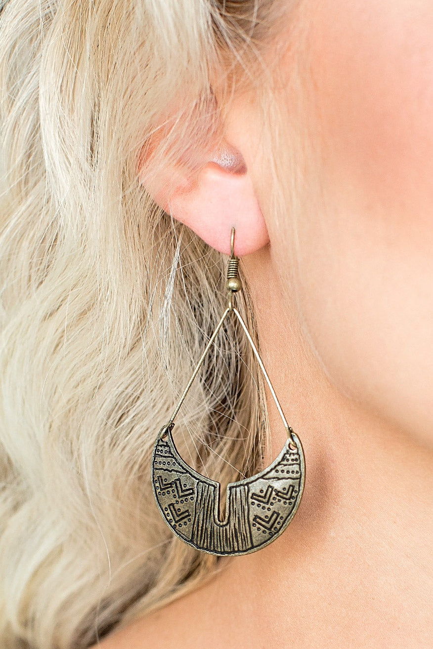 Paparazzi Earrings - Trading Post Trending - Brass
