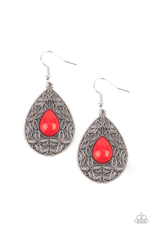 Paparazzi Earrings - Fanciful Droplets - Red