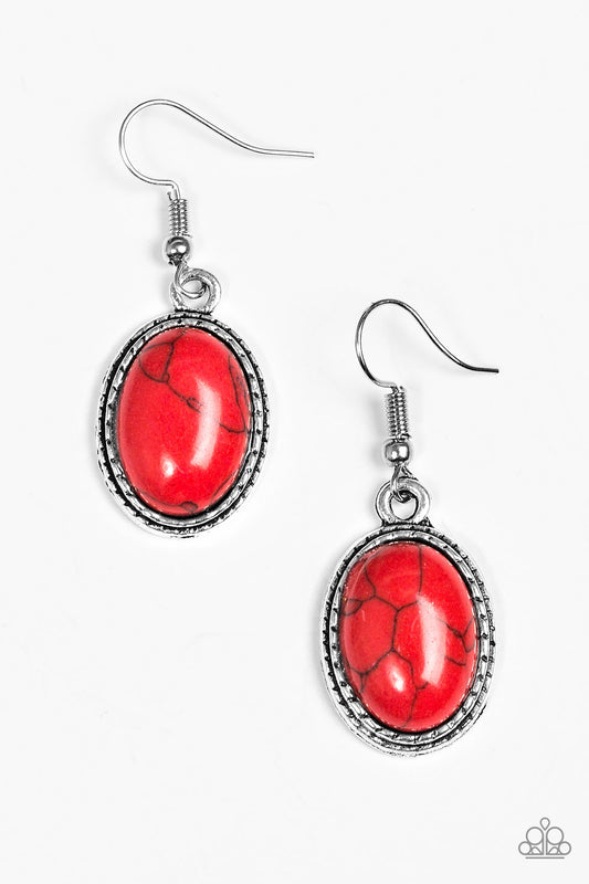 Paparazzi Earrings - Southwest Sunsets - Red