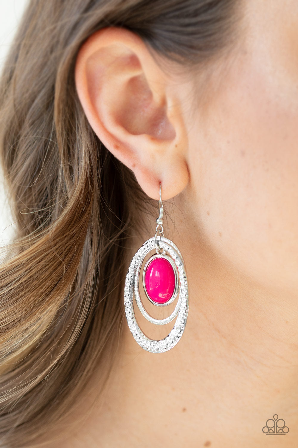 Paparazzi Earrings - Seaside Spinster - Pink