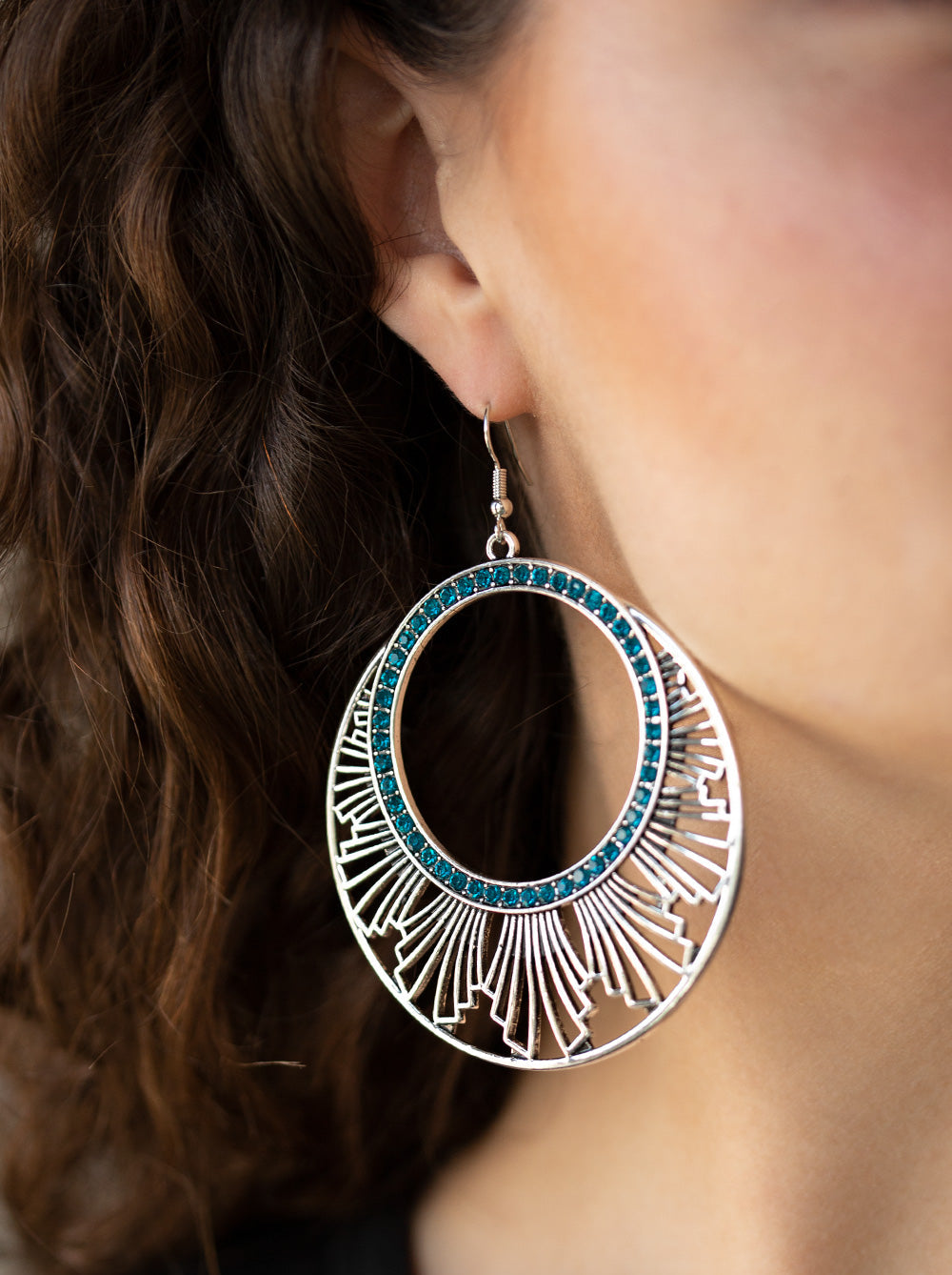 Paparazzi Earrings - Mod Mood - Blue