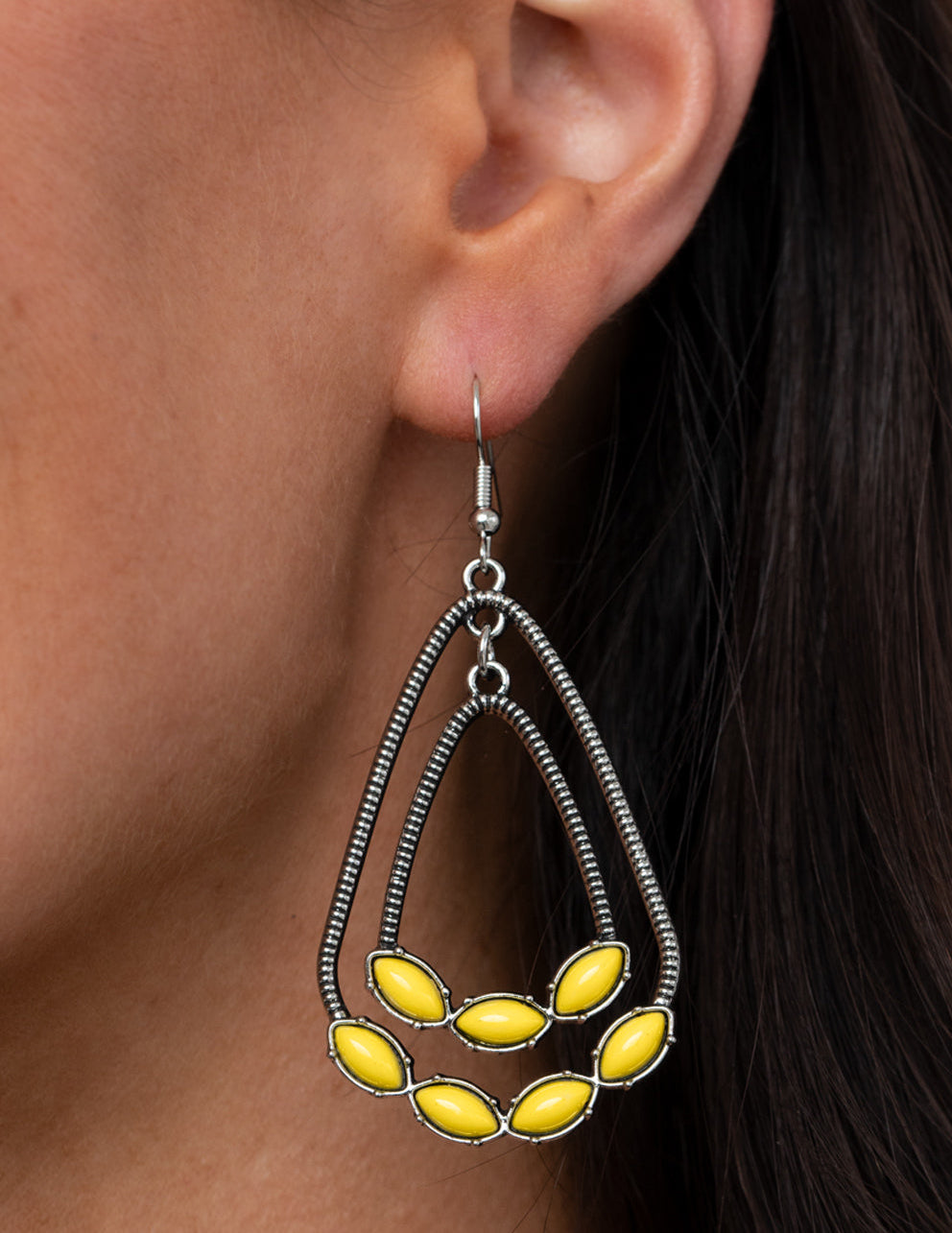Paparazzi Earrings - Summer Staycation - Yellow