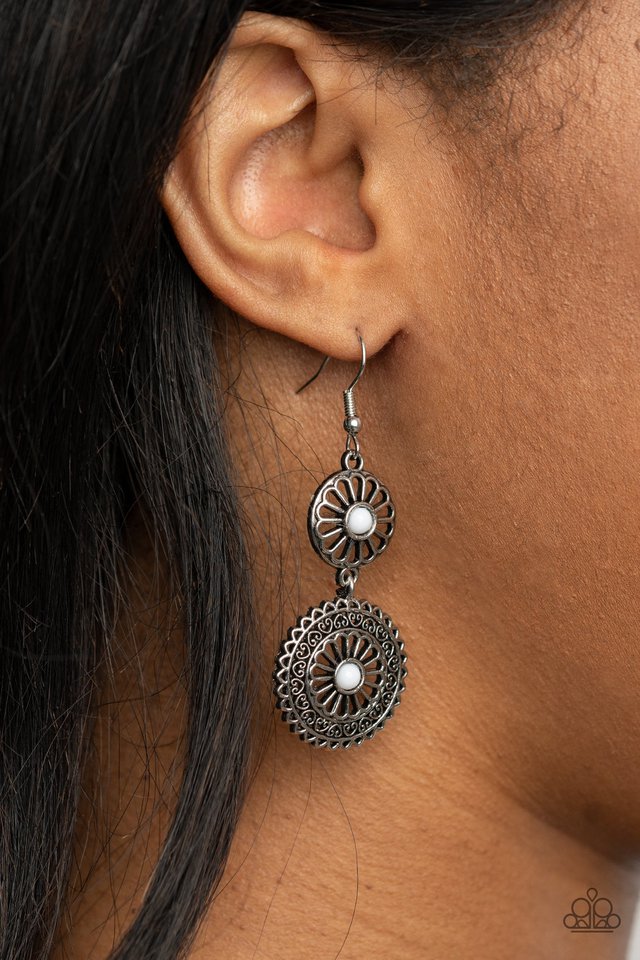Paparazzi Earrings - Keep It Wheel - White